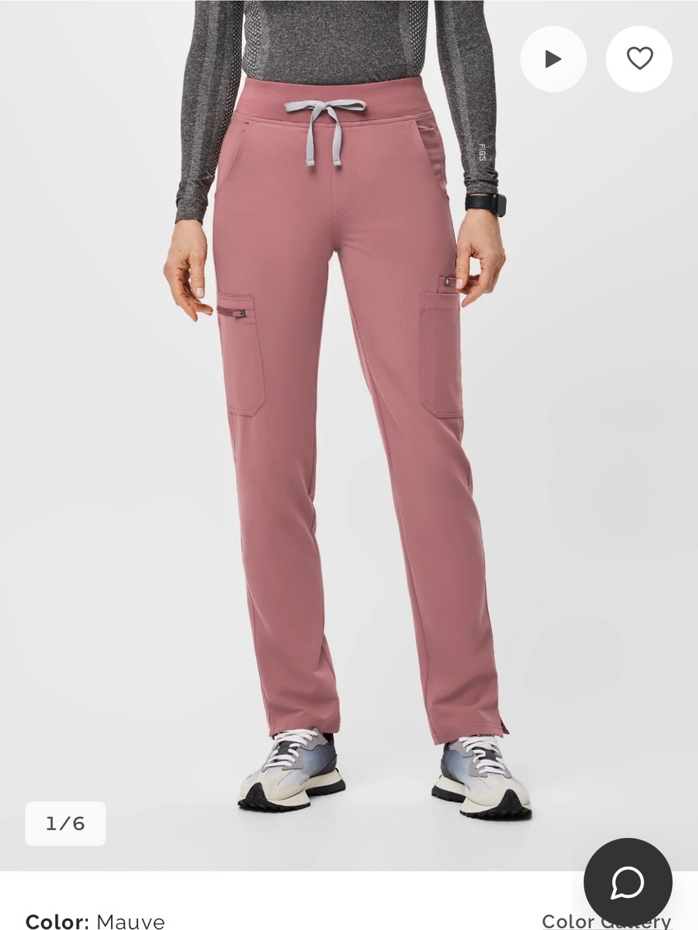 FIGS Mauve Rafaela Scrub Top and Yola Skinny pants Set - Picture 3 of 3